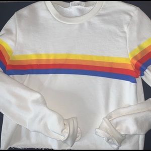rainbow cropped sweater tee